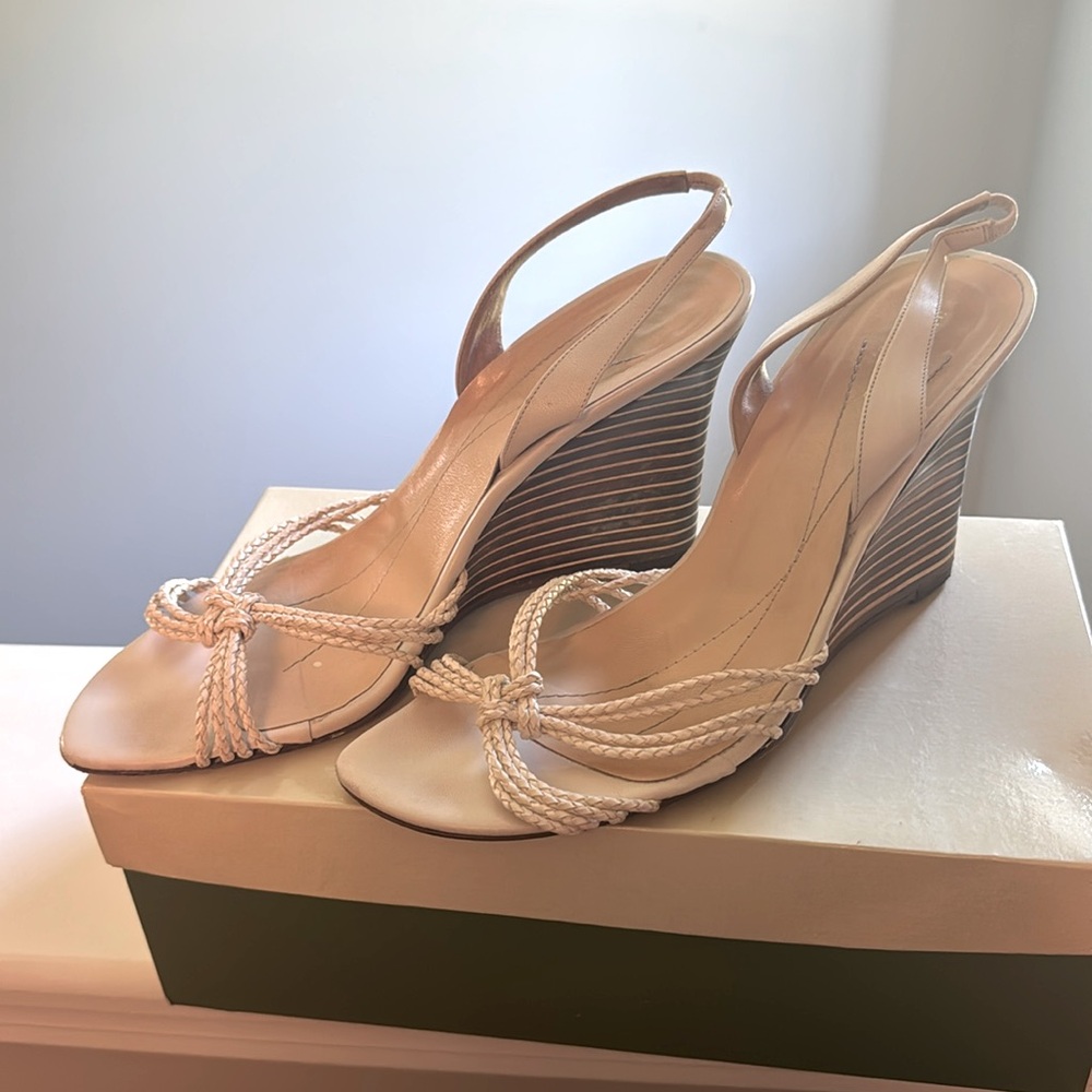 Kate Spade Ariel wedges Strappy Sandals Cream 9.5